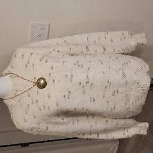 Loft Ivory Fuzzy Sweater - Medium